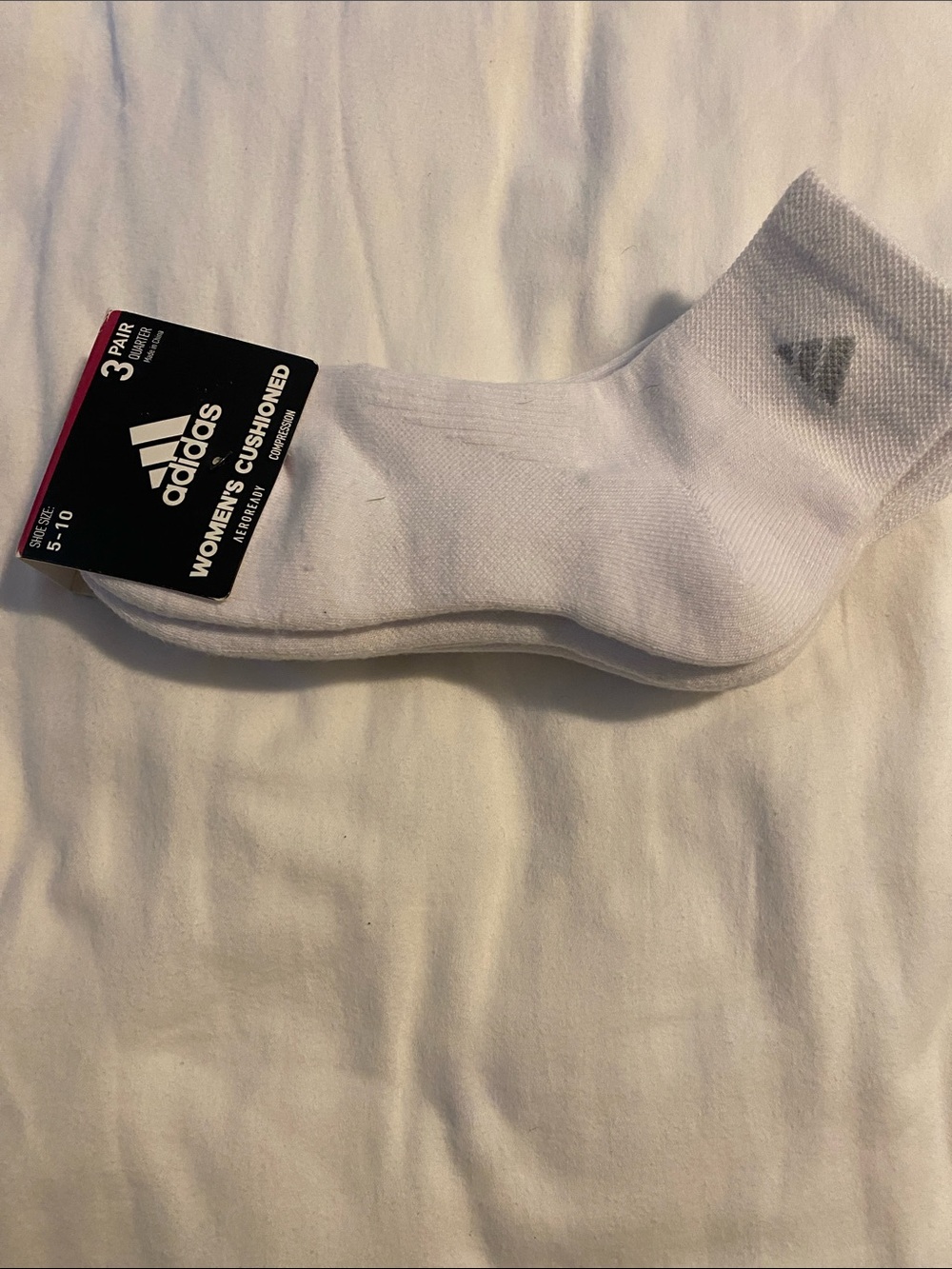 adidas White Low-Cut Cushioned Athletic Socks (3 Pack)